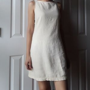 Linen eyelet shift dress